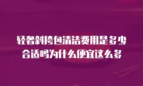 轻奢斜挎包清洁费用是多少合适吗为什么便宜这么多