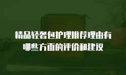 精品轻奢包护理推荐理由有哪些方面的评价和建议