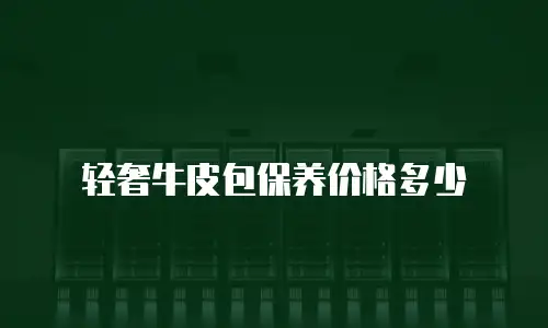 轻奢牛皮包保养价格多少