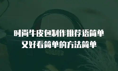 时尚牛皮包制作推荐语简单又好看简单的方法简单