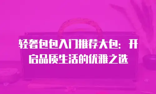轻奢包包入门推荐大包：开启品质生活的优雅之选