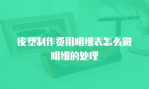 皮塑制作费用明细表怎么做明细的处理