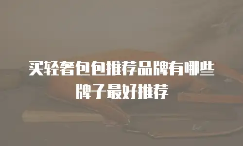 买轻奢包包推荐品牌有哪些牌子最好推荐
