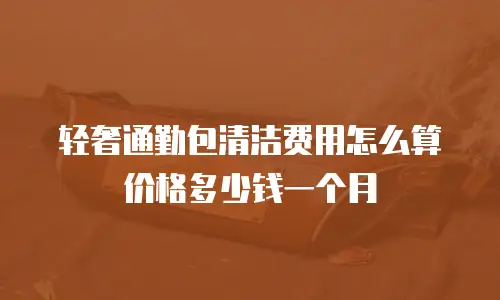 轻奢通勤包清洁费用怎么算价格多少钱一个月