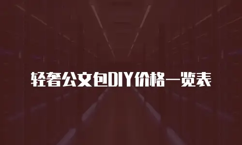 轻奢公文包DIY价格一览表