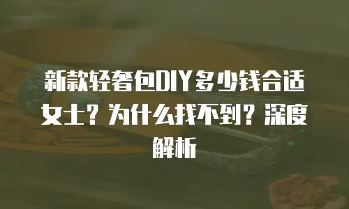 新款轻奢包DIY多少钱合适女士？为什么找不到？深度解析