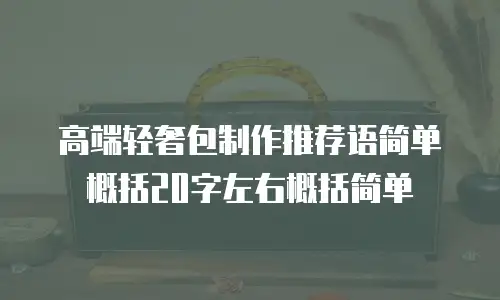 高端轻奢包制作推荐语简单概括20字左右概括简单
