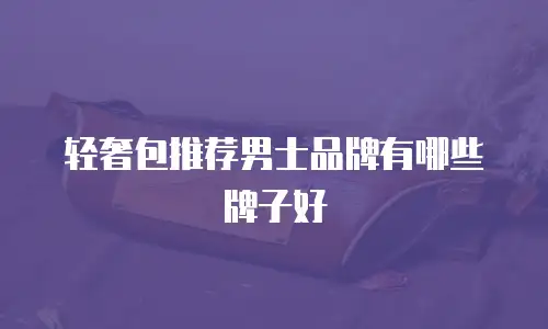 轻奢包推荐男士品牌有哪些牌子好