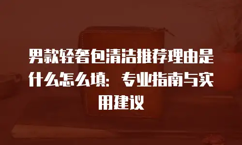 男款轻奢包清洁推荐理由是什么怎么填：专业指南与实用建议