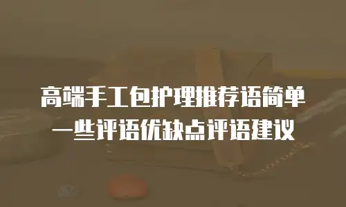 高端手工包护理推荐语简单一些评语优缺点评语建议
