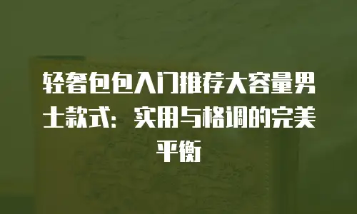 轻奢包包入门推荐大容量男士款式：实用与格调的完美平衡