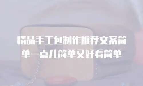 精品手工包制作推荐文案简单一点儿简单又好看简单