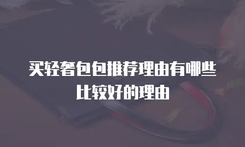 买轻奢包包推荐理由有哪些比较好的理由