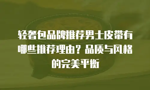 轻奢包品牌推荐男士皮带有哪些推荐理由？品质与风格的完美平衡