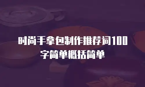 时尚手拿包制作推荐词100字简单概括简单