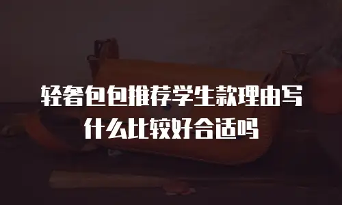 轻奢包包推荐学生款理由写什么比较好合适吗
