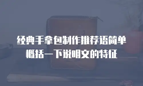 经典手拿包制作推荐语简单概括一下说明文的特征