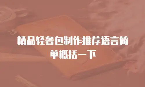 精品轻奢包制作推荐语言简单概括一下