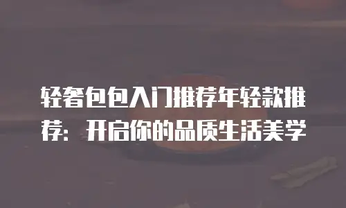 轻奢包包入门推荐年轻款推荐：开启你的品质生活美学