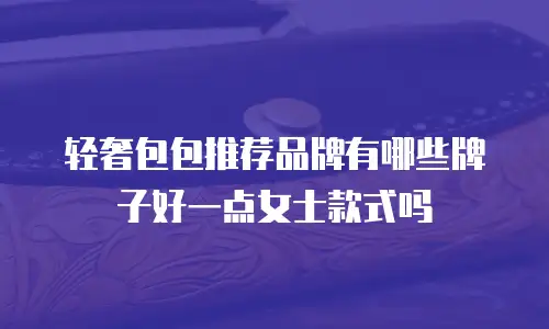 轻奢包包推荐品牌有哪些牌子好一点女士款式吗