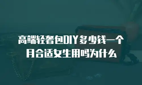 高端轻奢包DIY多少钱一个月合适女生用吗为什么
