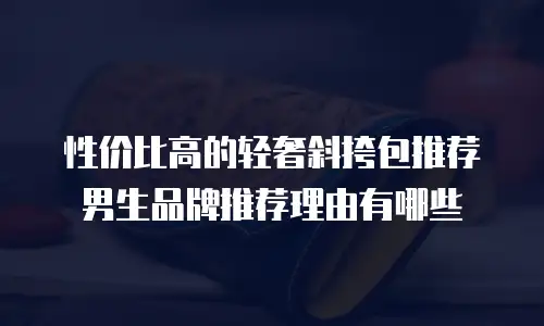 性价比高的轻奢斜挎包推荐男生品牌推荐理由有哪些
