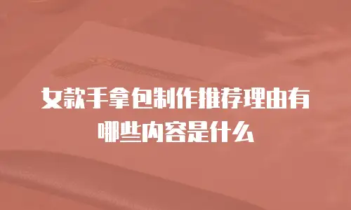 女款手拿包制作推荐理由有哪些内容是什么