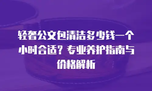 轻奢公文包清洁多少钱一个小时合适？专业养护指南与价格解析
