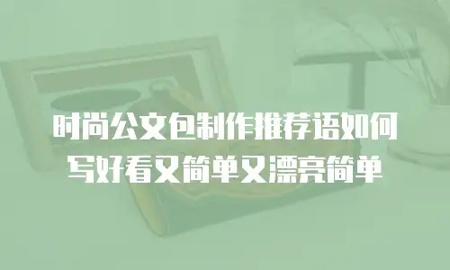 时尚公文包制作推荐语如何写好看又简单又漂亮简单