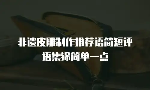 非遗皮雕制作推荐语简短评语集锦简单一点