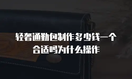 轻奢通勤包制作多少钱一个合适吗为什么操作