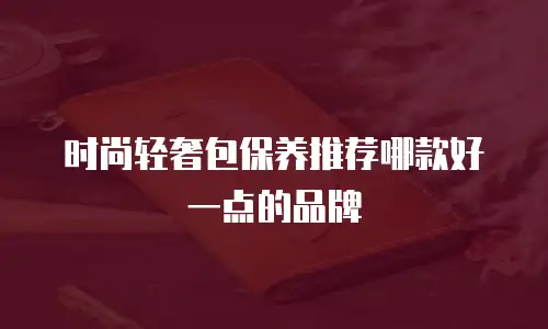 时尚轻奢包保养推荐哪款好一点的品牌