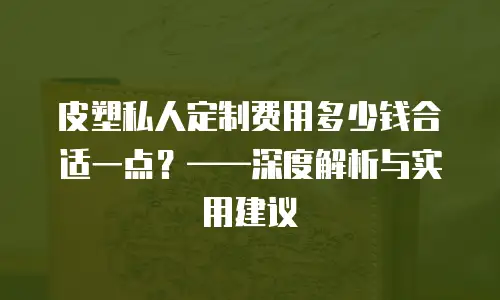 皮塑私人定制费用多少钱合适一点？——深度解析与实用建议