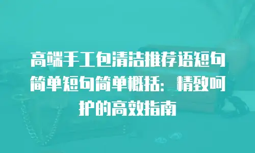 高端手工包清洁推荐语短句简单短句简单概括：精致呵护的高效指南