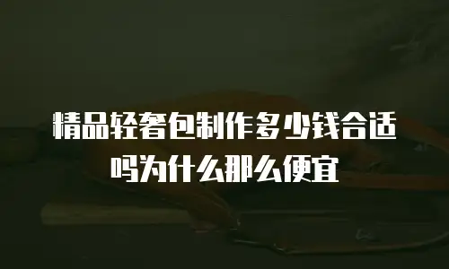 精品轻奢包制作多少钱合适吗为什么那么便宜