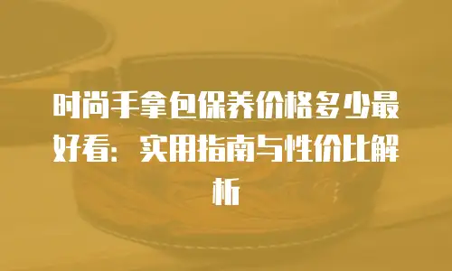 时尚手拿包保养价格多少最好看：实用指南与性价比解析