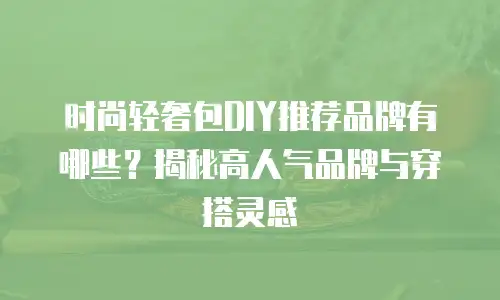 时尚轻奢包DIY推荐品牌有哪些？揭秘高人气品牌与穿搭灵感