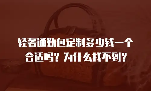 轻奢通勤包定制多少钱一个合适吗？为什么找不到？