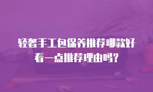 轻奢手工包保养推荐哪款好看一点推荐理由吗？