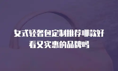 女式轻奢包定制推荐哪款好看又实惠的品牌吗