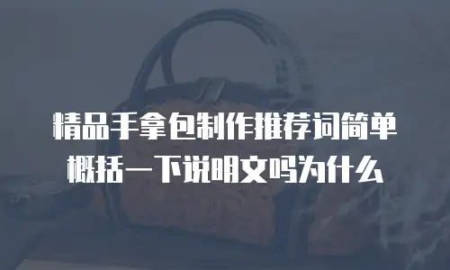 精品手拿包制作推荐词简单概括一下说明文吗为什么