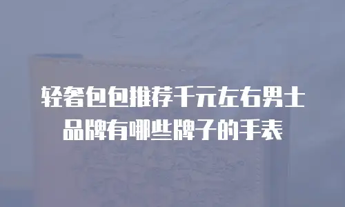 轻奢包包推荐千元左右男士品牌有哪些牌子的手表