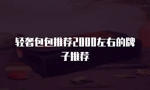 轻奢包包推荐2000左右的牌子推荐