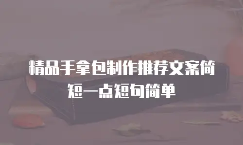 精品手拿包制作推荐文案简短一点短句简单