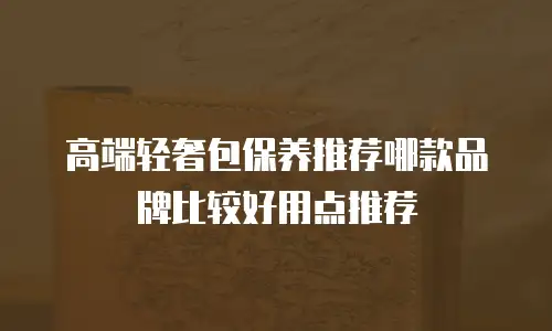 高端轻奢包保养推荐哪款品牌比较好用点推荐