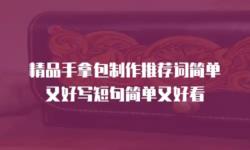 精品手拿包制作推荐词简单又好写短句简单又好看