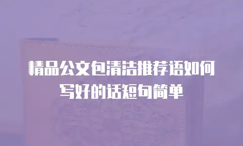 精品公文包清洁推荐语如何写好的话短句简单