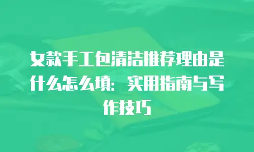 女款手工包清洁推荐理由是什么怎么填：实用指南与写作技巧