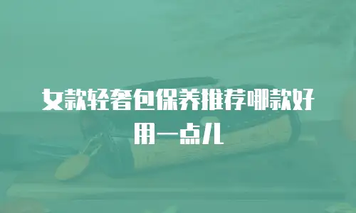 女款轻奢包保养推荐哪款好用一点儿