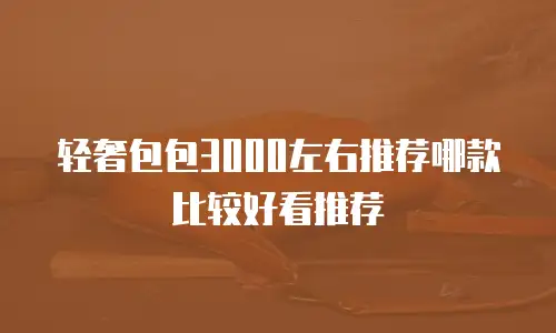 轻奢包包3000左右推荐哪款比较好看推荐